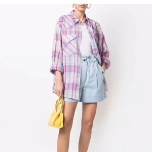 Isabel Marant Etoile Bethany Pink Cotton Shirt Blouse Tunic Top 40/ US‎ L